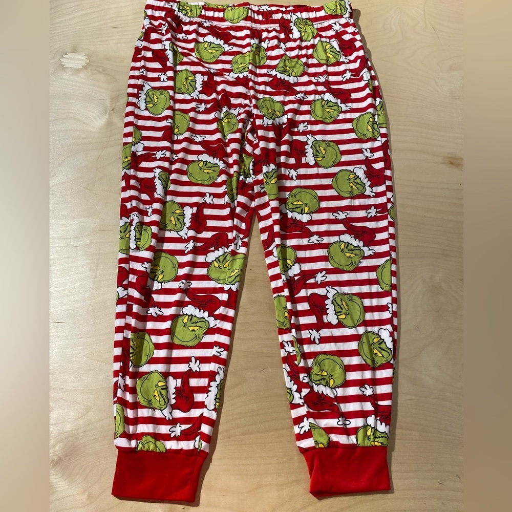 Grinch Pajama Pants - Red and Green Large (36-38) (ET)